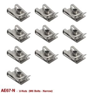 14 x U-NUTS - M6 NARROW  (STAINLESS STEEL)