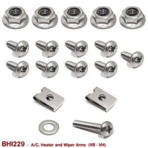 AIR CONDITIONER, HEATER and WIPER ARM FASTENERS for VB VC VH