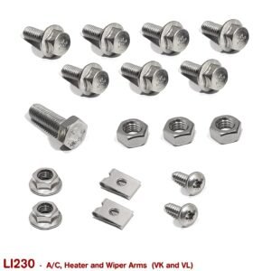 AIR CONDITIONER, HEATER and WIPER ARM FASTENERS for VK VL