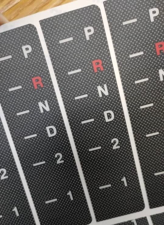AUTO SHIFTER INSERT DECAL for VL