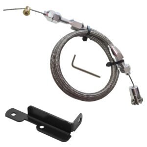 BRAIDED ACCELERATOR CABLE with BRACKET for LS1 (UNIVERSAL)