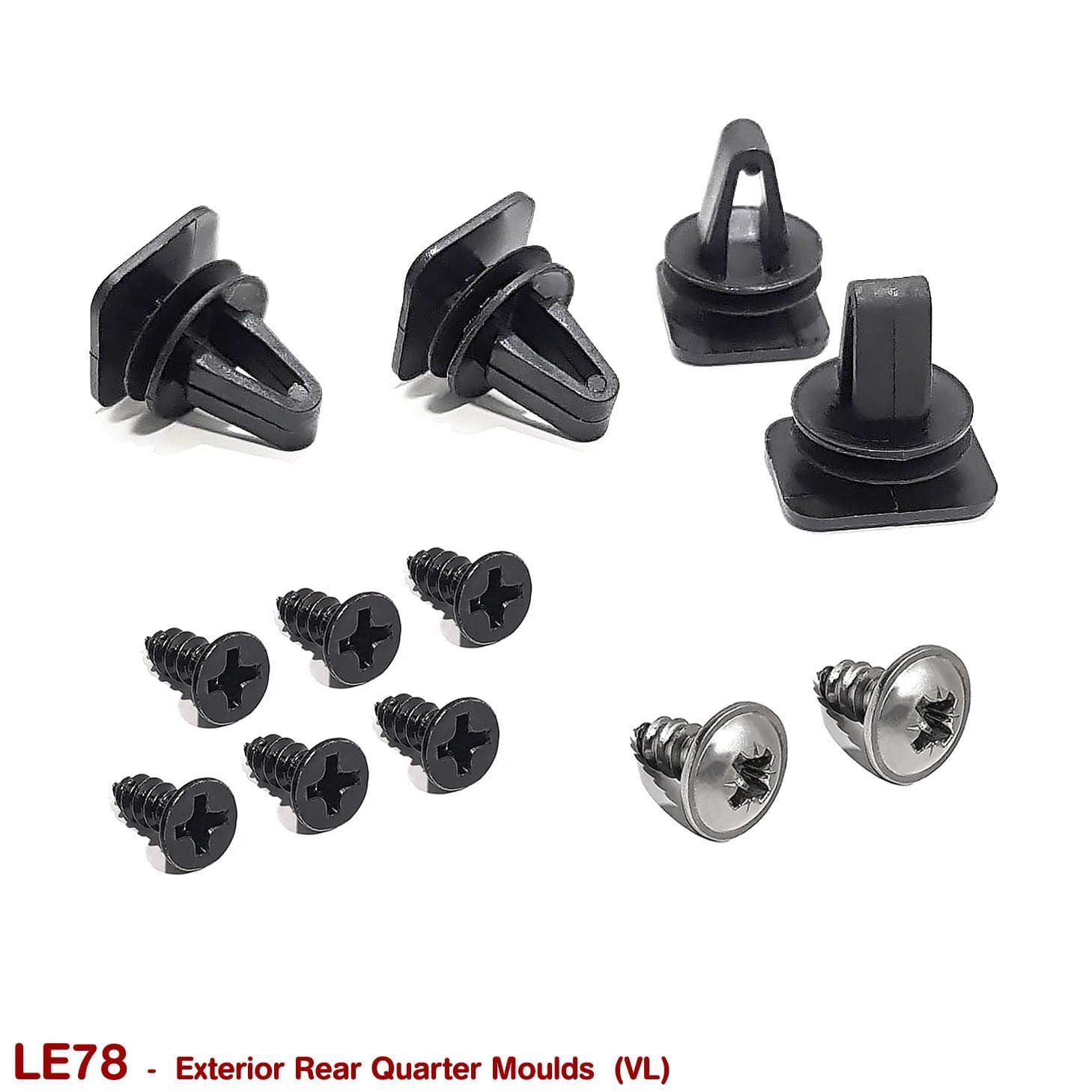 EXTERIOR REAR QUARTER (1/4) MOULD SCREWS and CLIPS for VL