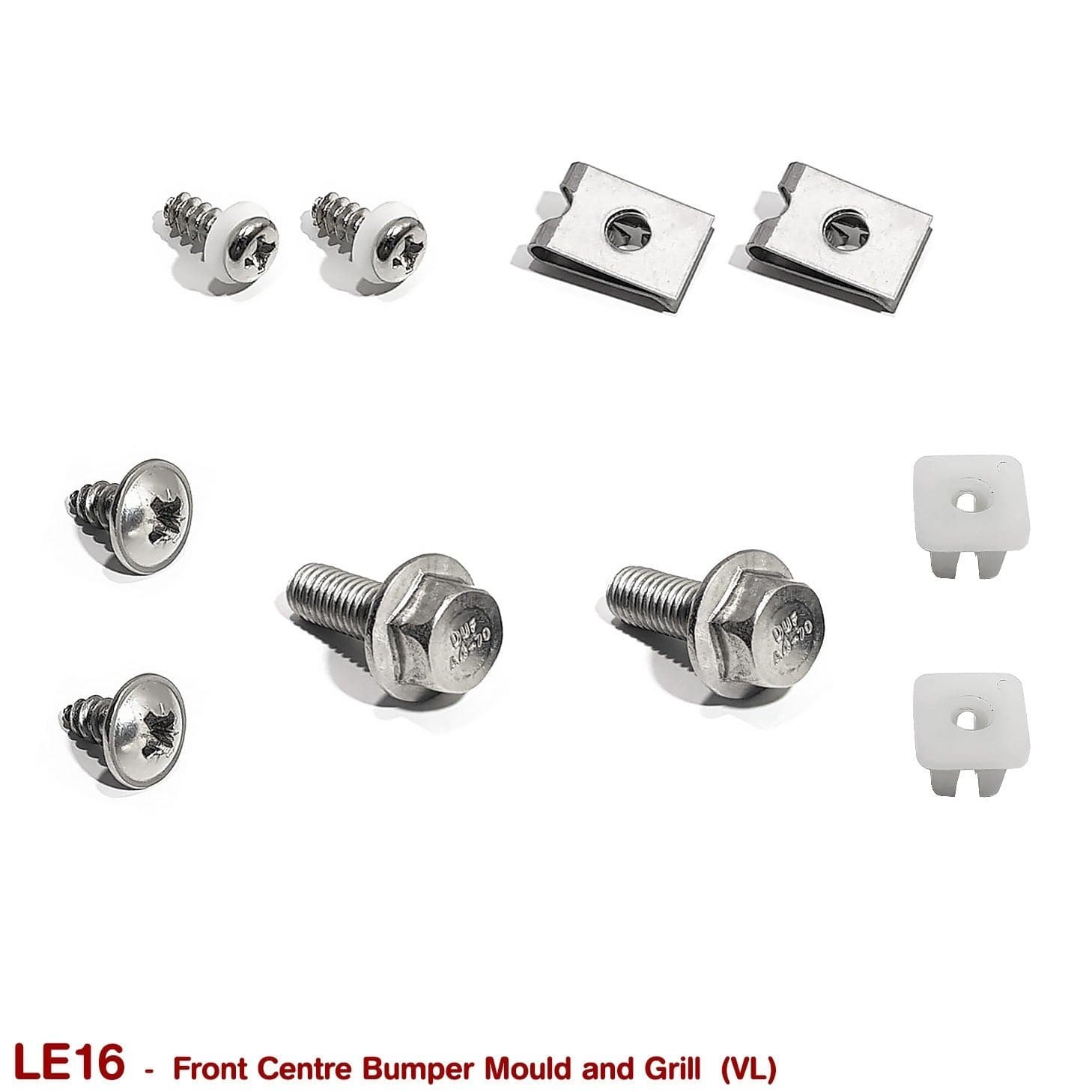 FRONT CENTRE UPPER BUMPER MOULD + GRILL SCREWS, CLIPS and BOLTS for VL