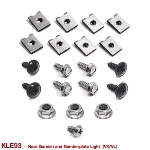 REAR GARNISH, BUMPER TRIM and NUMBERPLATE LIGHT FASTENERS for VK VL