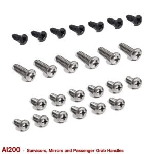 SUNVISOR, MIRRORS and GRAB HANDLE SCREWS for VB VC VH VK VL