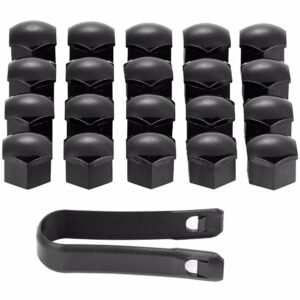 WHEEL NUT COVERS  (BLACK)